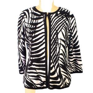 Zebra Drift Cardigan By Chico's, Size Medium